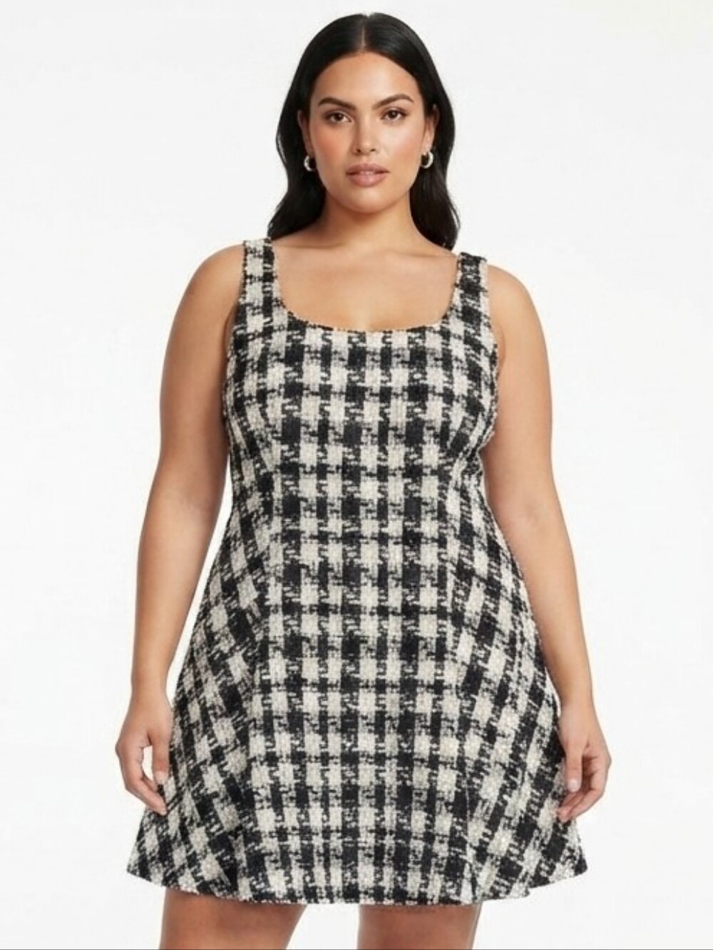 Eloquii Tweed Skater Mini Dress